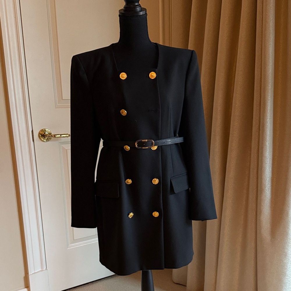 Zara Black Blazer with Gold Buttons